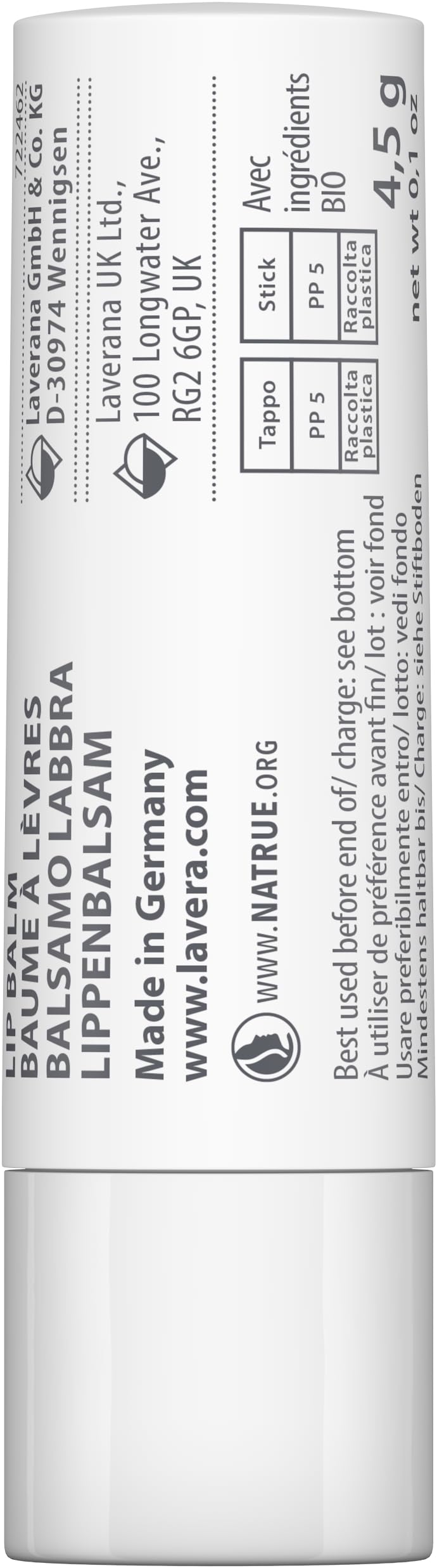 lavera basis sensitive Lippenbalsam - für sensible Lippen - spendet Feuchtigkeit & beruhigt - pflegt geschmeidig - Naturkosmetik - 1 Stück