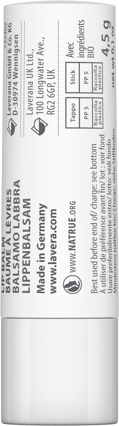lavera basis sensitive Lippenbalsam - für sensible Lippen - spendet Feuchtigkeit & beruhigt - pflegt geschmeidig - Naturkosmetik - 1 Stück